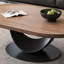 Ensemble de tables basses ovales en noyer massif et bois manufacturé