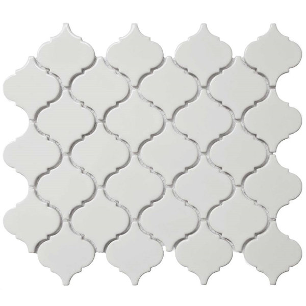 2.5" x 2.5" Porcelain Arabesque Mosaic Wall & Floor Tile