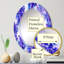 Motif d'herbes et de fleurs peintes en violet - Miroir mural à motif ovale-587335238