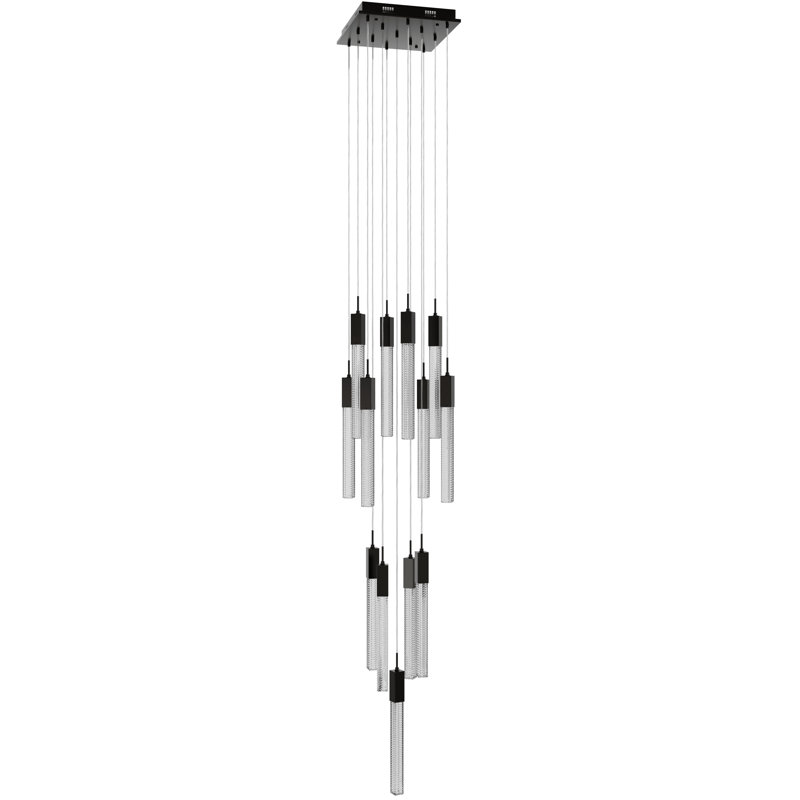 Luminaire suspendu grappe 13 lumières Boa, Bronze foncé