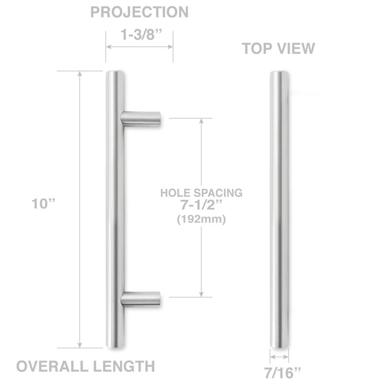 7-1/2" Center Bar Pull Multipack, Satin Nickel