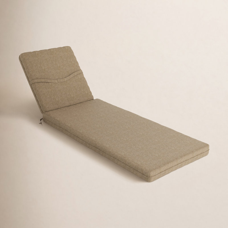 Amala Sunbrella® Outdoor Chaise Lounge Cushion, 23" x 29"/25" x 47" , Spectrum Mushroom Sunbrella® Plainweave