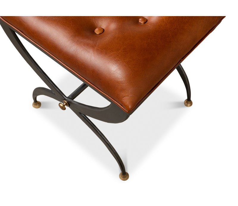 Leather Accent Stool