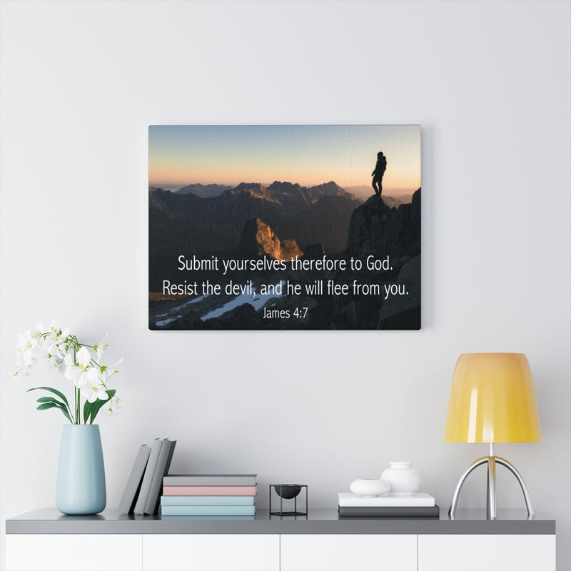 Resist The Devil James 4:7 - Wrapped Canvas Print, 30cm H x 41cm W