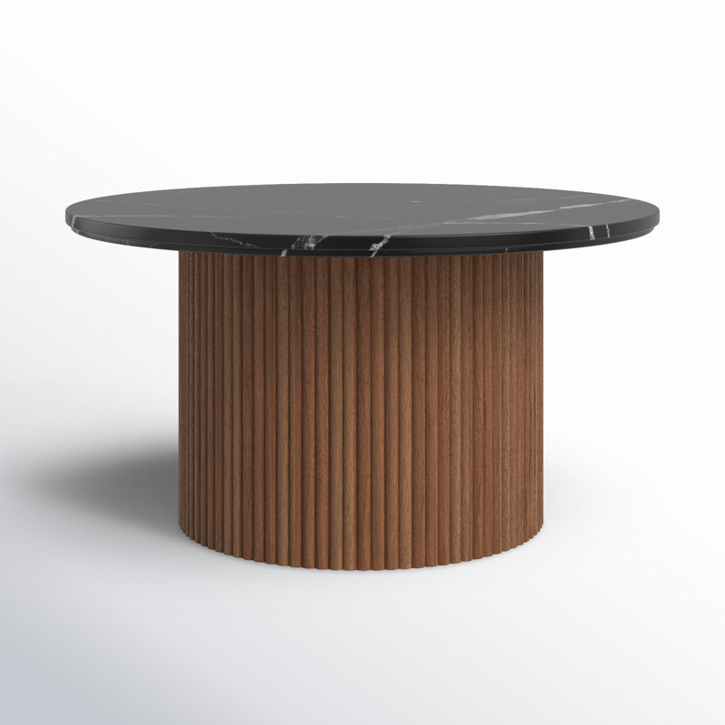 Table basse Neale, Plateau noir / base brune