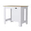 1-Door Kitchen Island With Open Shelf White And Macadamia