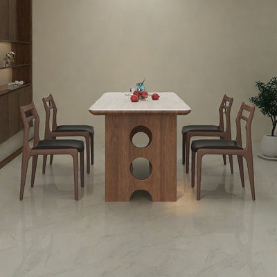 Simple retro rectangular dining table set