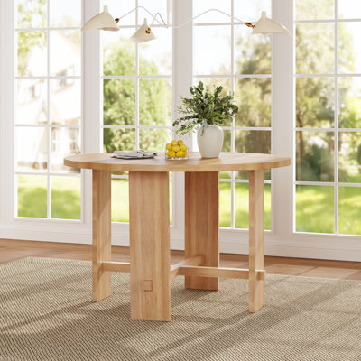Table de salle à manger d'intérieur en bois massif, naturel