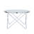 32-Inch Round Faux Marble Coffee Table with Silver Metal Geometric Base for Living Room, Modern Accent Table