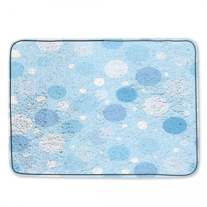 Décoration de salle de bain à pois, Simple - L 24 po x l 17 po, Bleu à pois