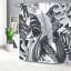Rideau de salle de bain Tropical Leaf 72 "x 72" (180 x 180 cm) avec crochets, noir
