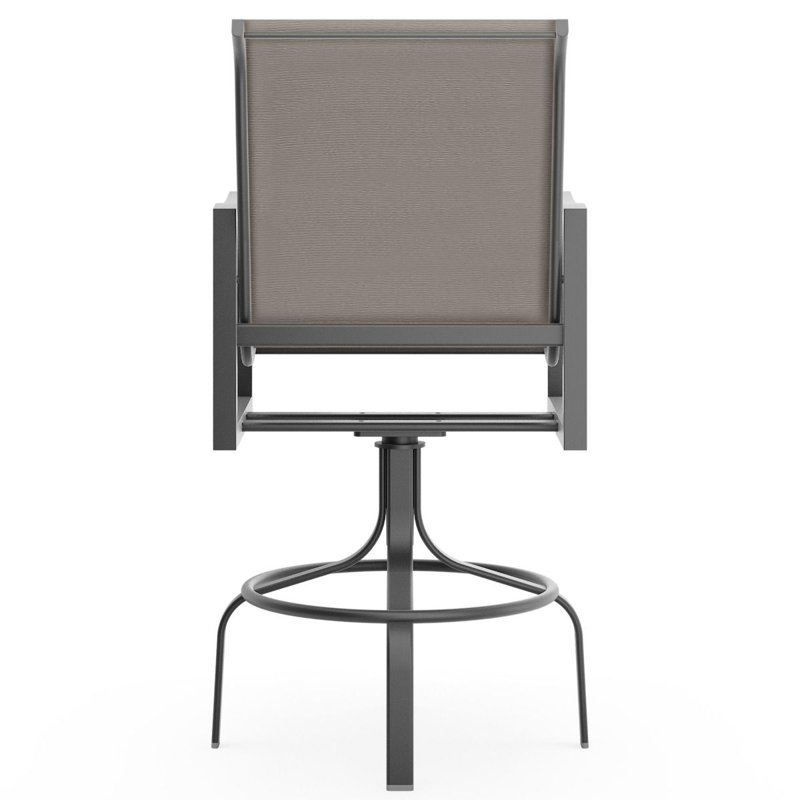 Tabouret de bar pivotant à dossier bas - toile rembourrée, Martinique, Brun châtaigne