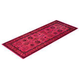 Overdyed Hand-Knotted Wool Modern-Contemporary Pink Runner 2' 6" x 6' 3"