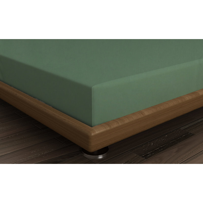 Drap 100% coton, Drap plat de 71 po x 94 po, Vert