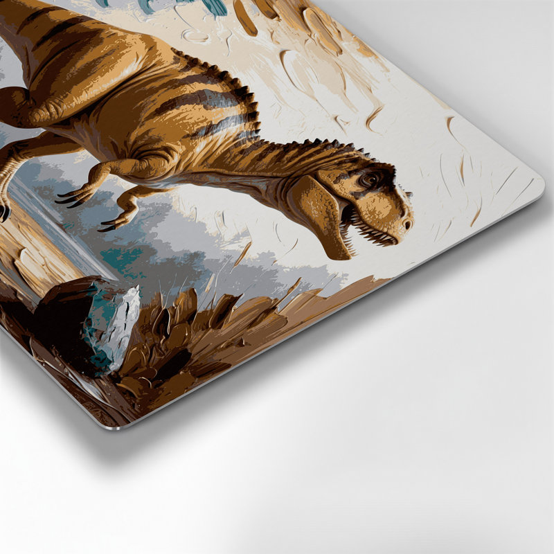 «Dinosaur Maiasaura», art mural en métal brun, H 11 po x l 14 po