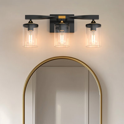 Éclairage pour meuble-lavabo à abat-jour en verre avec ampoules