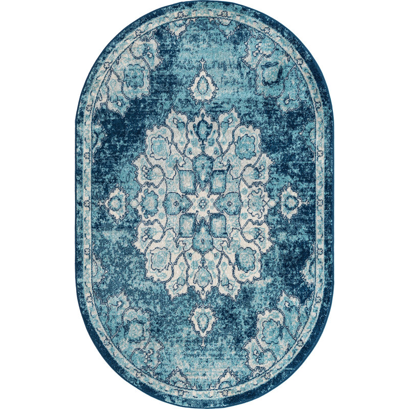 Mirveta Oriental Indoor Rug, Oval 5' x 8'