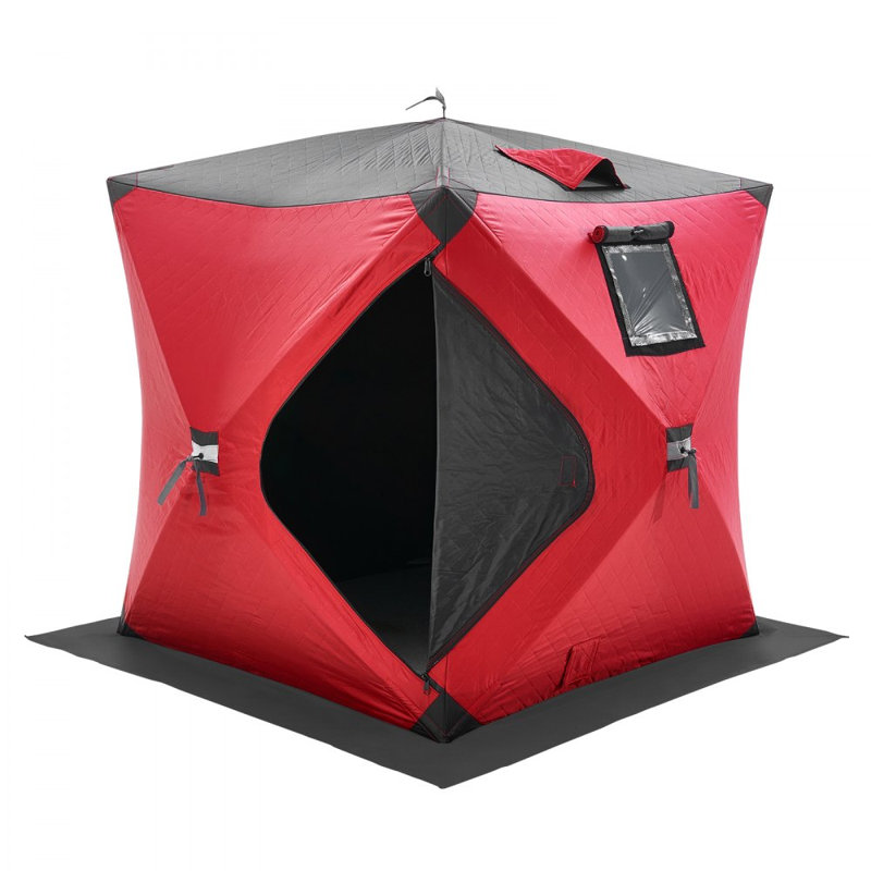 Tente de pêche portative Ourty, 2, Rouge / Noir, H 65 po x l 60 po x P 60 po