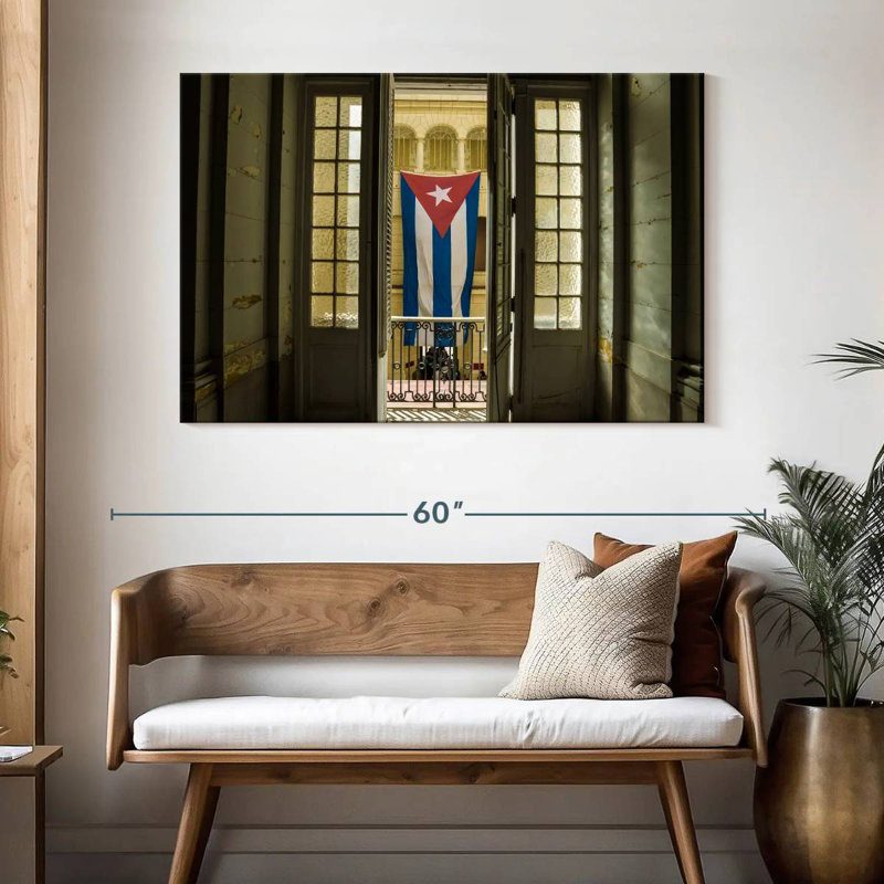 Borges Cuba Flag On Window, 32" H x 48" W