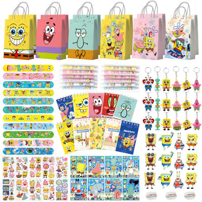 SpongeBob Party Favors for Kids, 96 Pcs SpongeBob Birthday Party Decorations Set