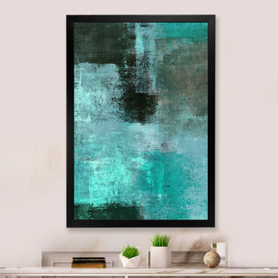 «Turquoise Meets Brown Abstract Art», reproduction d'art moderne et contemporaine sur toile