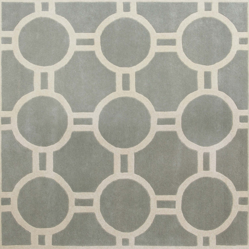 Teresita Hand Tufted Wool Geometric Rug, Square 7'