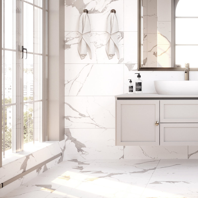 Couvercle de 12 po Kaia x 24 po Carreau de porcelaine mat pour mur et plancher aspect pierre, Nizarra
