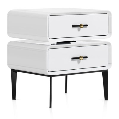 47.5cm W Metal Bedside Table