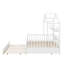 Lit double en bois avec tablette et lit gigogne