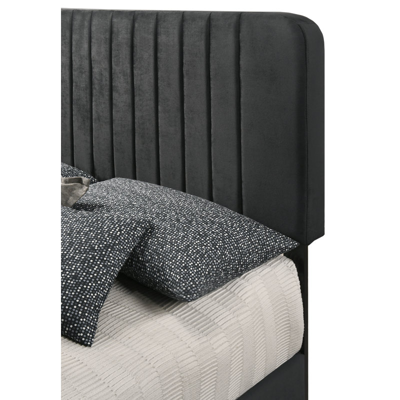Anjelah Upholstered Standard Bed, Black, Full/Double