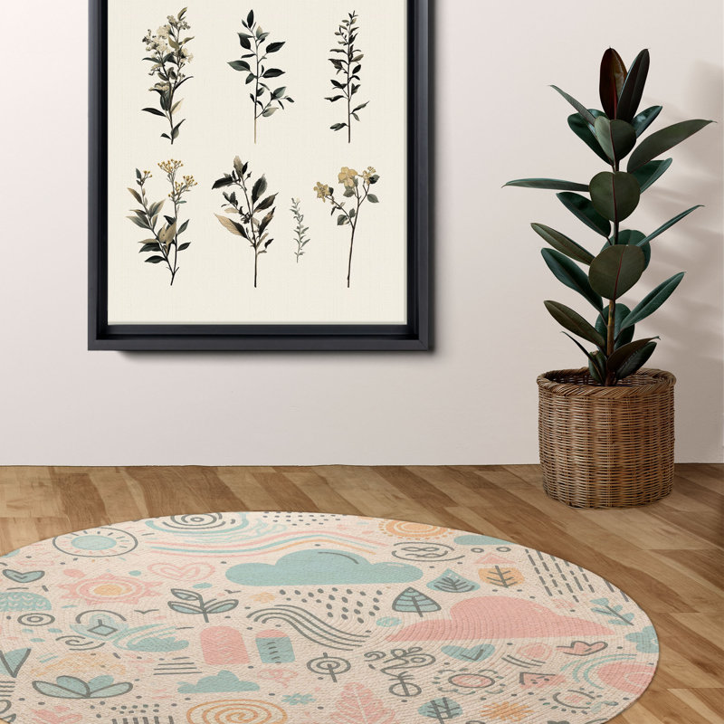 Tapis tressé à motifs doux, Rond 5 pi