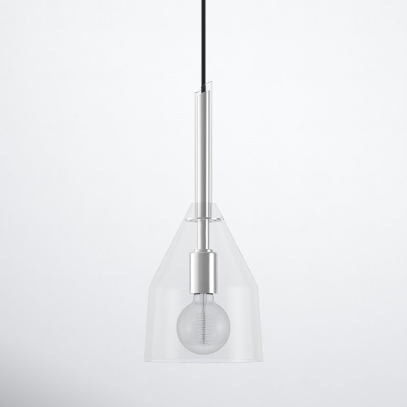 Maya 1 - Light Single Pendant, Polished Nickel, 17" H x 7" W x 7" D