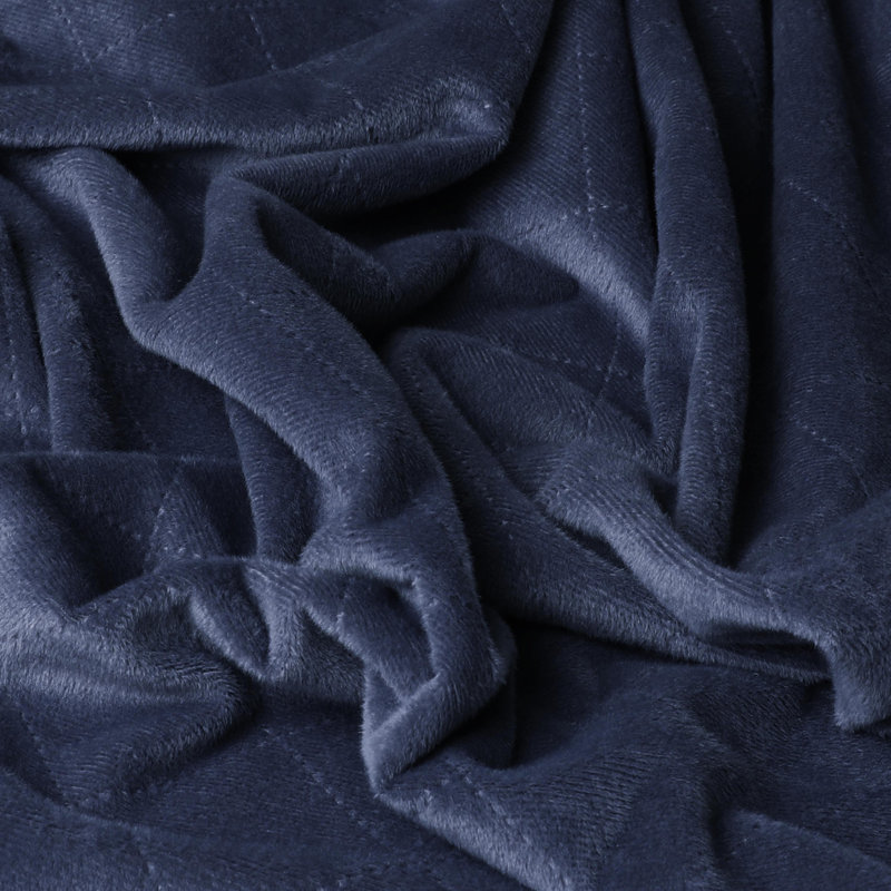 Navy Fleece 20 lb Weighted Blanket with Removable Cover