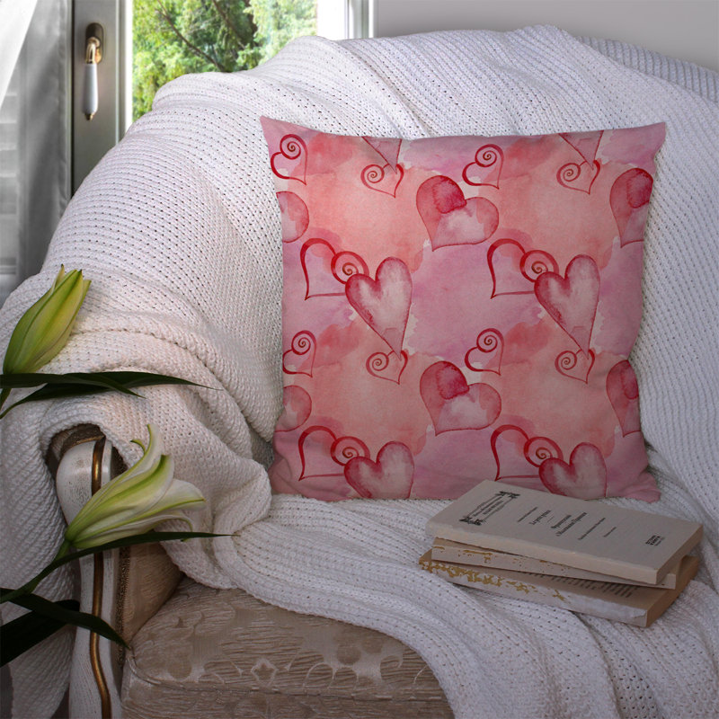  Coussin extérieur Hot Hearts, Rouge, 14 po x 14 po