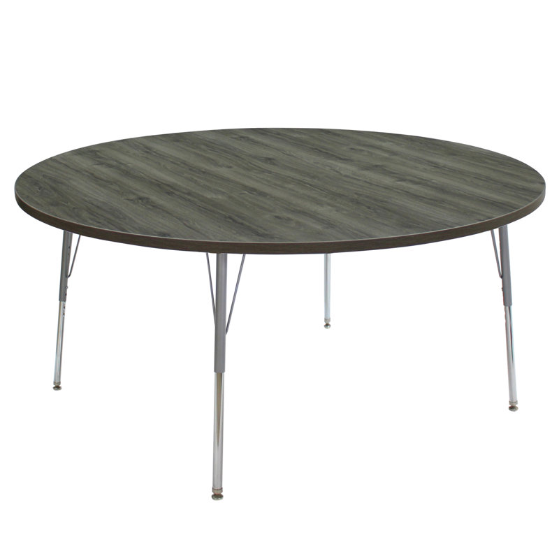 Table d'activité avec pieds réglables La Madera, Bois gris / argent, H 31,5 po x L 48 po x l 48 po
