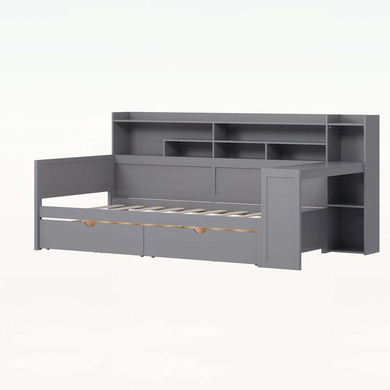 Versatile Daybed with Storage and Desk for Optimal Space Utilization, Twin