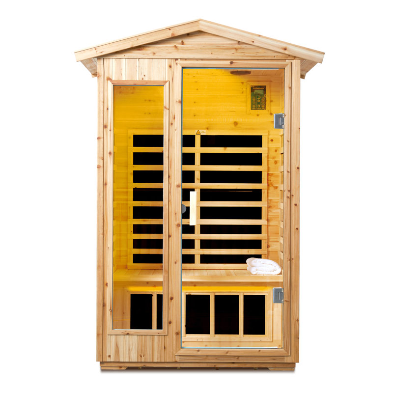 Two person Far infrared old fir outdoor sauna room