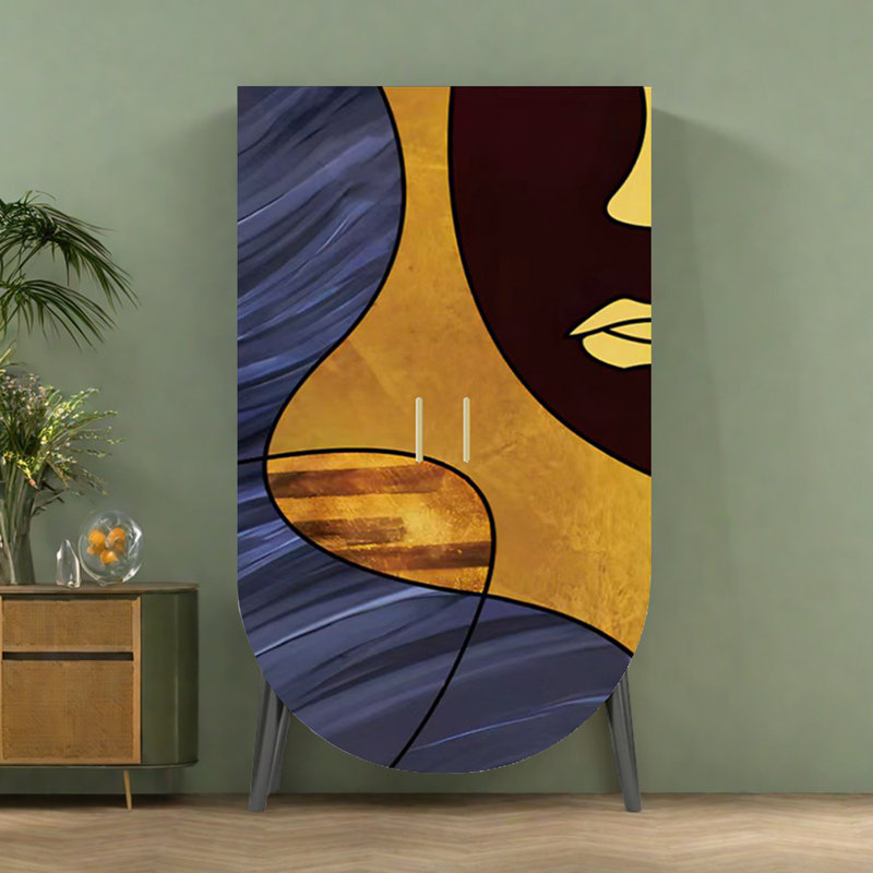 Modern Abstraction Double Door Wardrobe