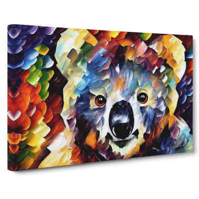 Koala Bear Painted Abstract - Wrapped Canvas