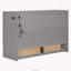 Lit escamotable Queen avec tiroir, prises électriques, ports USB et système de poulies, gris