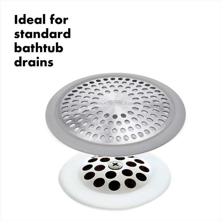 OXO Good Grips Shower Stall Drain Protector Cover Hair Catcher Stainless  Steel