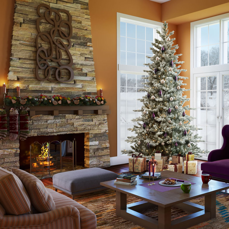 9' Frosted Green PVC & PE Artificial Fir Christmas Tree