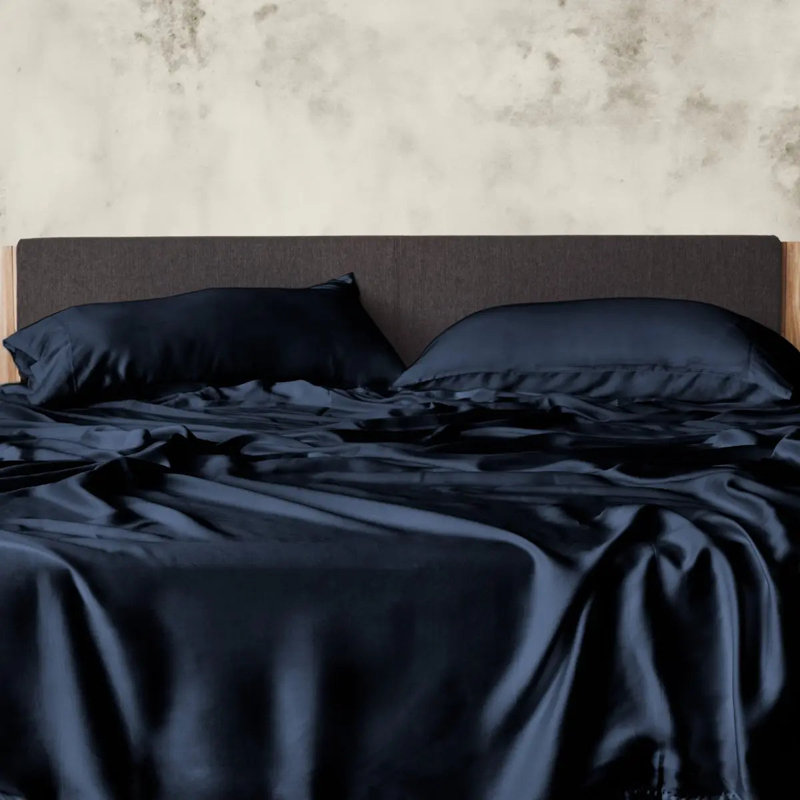 Luxe CleanBamboo Sateen Sheet Set, California King Sheet Set + 4 Additional pieces, Blue