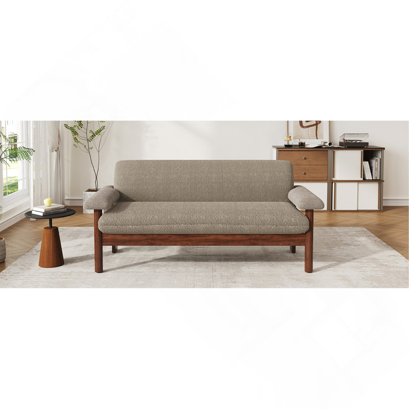 Canapé 2 places moderne avec causeuse 72,8 po et coussins avec accoudoirs pour le salon ou les petits espaces, brun