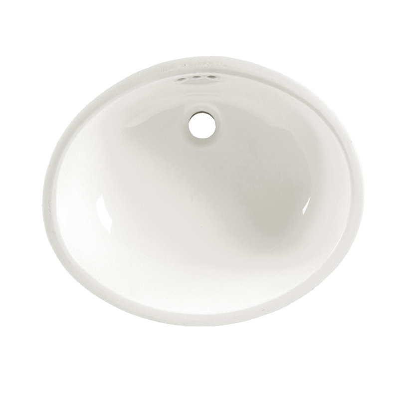 Lavabo pour salle de bain ovale encastré en céramique avec trop-plein Ovalyn, blanc