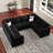 Seybert Large U Shaped Modular Sectional Sofa Pull Out Sofa Bed Sleeper Convertible Corner Sofa-101957204