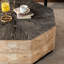 Table basse 38 po en bois massif rétro, concave personnalisée, support stable, pour le salon et l'hôtel Hexagonal géométrique 35,73 po de largeur, design élégant, facile à nettoyer, bureau à domicile