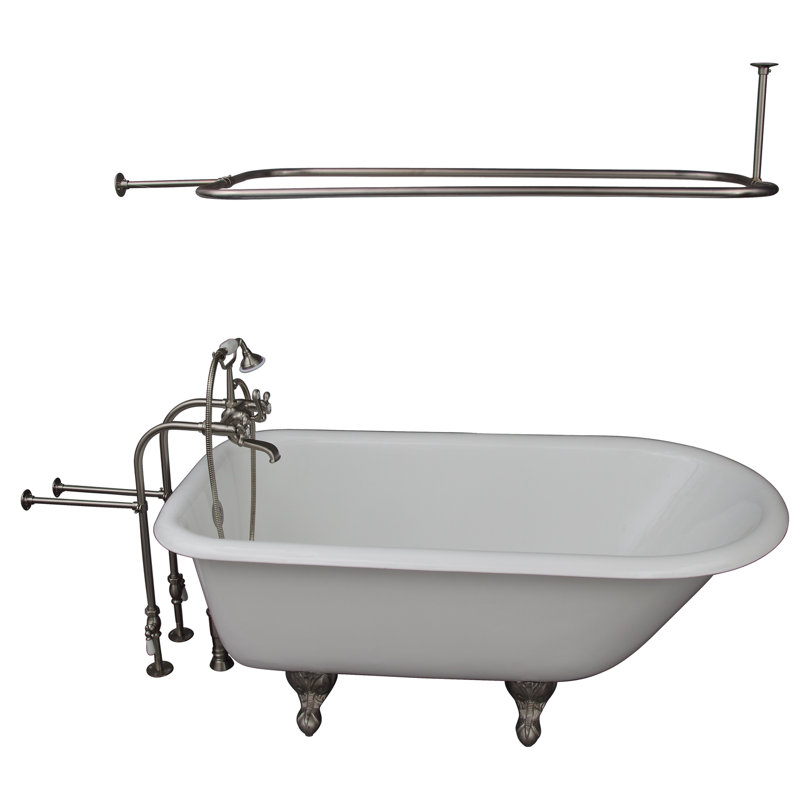 Baignoire de trempage sur pattes 61 po x 31 po Bartlett, Nickel brossé