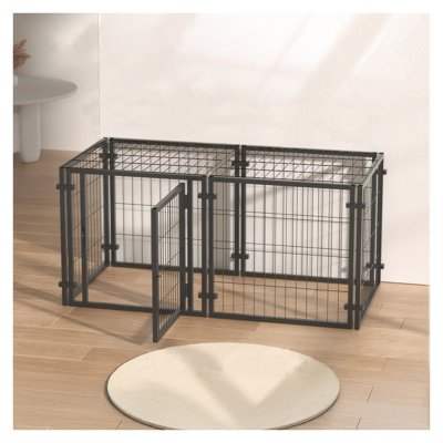 Cage pour chien durable et spacieuse de 47,2 pouces pour petits, moyens et grands chiens, idéale pour une utilisation intérieure et extérieure