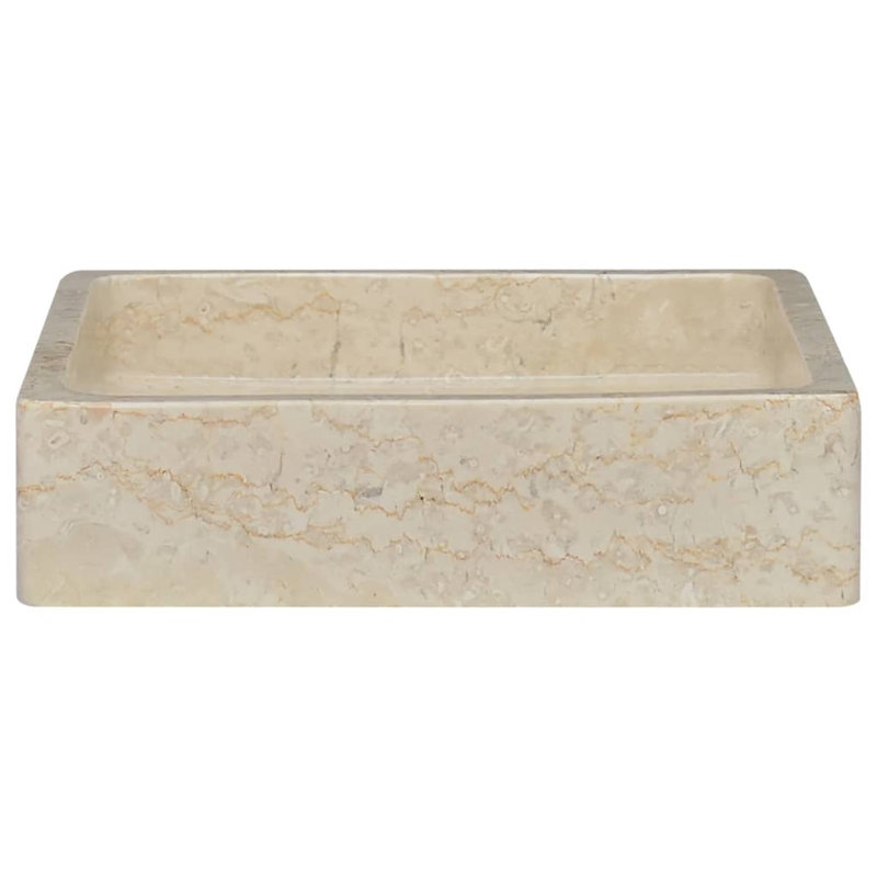 VidaXL Sink 15.7"x15.7"x3.9" Marble, Cream